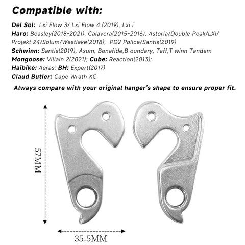 Rear Derailleur Hanger WG008 SL For MTB And Road Bikes Beefy Universal Fit For Santis Boundry Bonafide Taff Aluminum Alloy