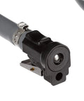 Close-up of Yamaha marine engine hose fitting on Six Foot Long Fuel Line Kit With Hose Fittings For Yamaha Marine Engines Black Three Eighths Inch Diameter Low Permeation Durable Marine Grade Construction For Reliable Onboard Fuel Delivery And Peace Of Mind EPA CARB Compliant