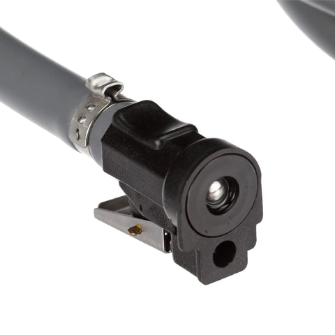 Close-up of Yamaha marine engine hose fitting on Six Foot Long Fuel Line Kit With Hose Fittings For Yamaha Marine Engines Black Three Eighths Inch Diameter Low Permeation Durable Marine Grade Construction For Reliable Onboard Fuel Delivery And Peace Of Mind EPA CARB Compliant