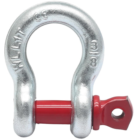Heavy Duty Clevis Shackle 3 Eighth Inch Screw Pin 2 Pack Galvanized Steel For Tow Strap Winch Vehicle Recovery 1 Ton Capacity