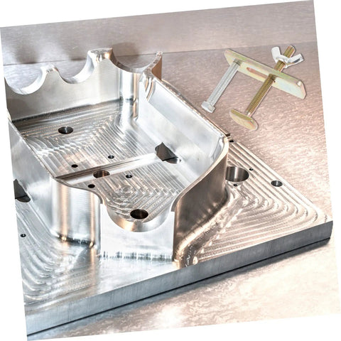 Heavy Duty CNC Router Clamps Kit Two Sets Engraving Machine Hold Down Clamps rugged steel press plates on metal surface