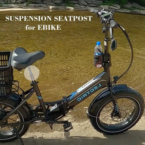 Suspension Seatpost For E Bike 350mm Length 31.6mm Diameter With Internal Coil Spring on bike by riverside