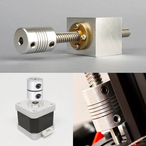 Rock Solid 2 Pack Aluminum Shaft Coupling 5mm To 8mm Bore single split coupler, showcasing sleek design for CNC routers and hobby projects.