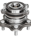 Close-up of metal wheel bearing hub from 4 Pack Front And Rear Wheel Bearing Hubs For Nissan Altima 2007 To 2019 Maxima 2009 To 2019