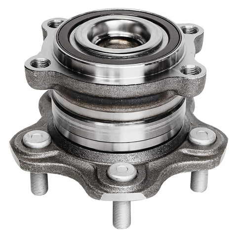 Close-up of metal wheel bearing hub from 4 Pack Front And Rear Wheel Bearing Hubs For Nissan Altima 2007 To 2019 Maxima 2009 To 2019