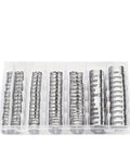 Heavy Duty Worm Gear Hose Clamps Kit Stainless Steel Assortment 120 Piece Range From Quarter Inch To One Half Inch For Fuel Lines And Plumbing Jobs Sure Grip Tight Seal No Leak Performance in storage case