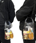 Clear Stadium Approved See Through Bag Pouch Water Resistant Crossbody Dry Bag For Concerts worn over shoulder