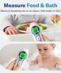 Forehead And Ear Thermometer For Adults Kids And Baby One Push Button Quick Readings Clinically Accurate And Reliable Magnetic Probe Cover Easy To Use Digital Thermometer For The Whole Fam. measuring food and bath water