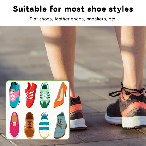 Image of various shoes including sneakers and heels, illustrating the versatility of Straight Up Fix For Tattered Soles, 8 Piece White Microfiber Shoe Repair Patches.