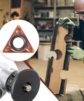Badass 10 Pack Slick Triangle Carbide Cutter Heads For Mini Pneumatic Chamfering Machine With Heavy Duty Tin Coating for wood and metal trimming.