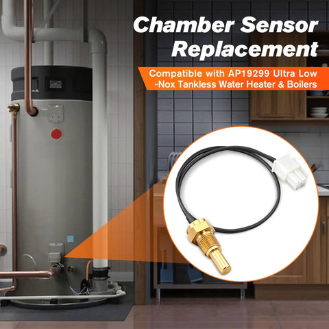 Water Heater Chamber Sensor Thermistor Replacement AP19299 For Rheem Ultra Low Nox Tankless Water Heaters And Rheem Heat Pumps