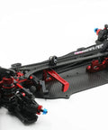 SPEC-R R1 1/10 Scale RC Electric Touring Car 4WD Carbon Fiber Main Chassis Kit With Upper Plate Front 52mm Dogbones Rear 50mm Dogbones Metal Shocks DIY Body Frame Component Set