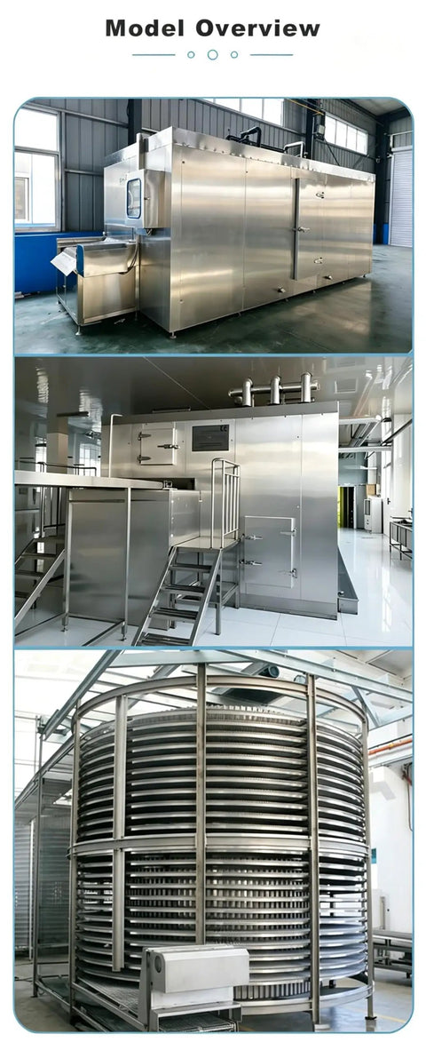 Industrial Grade Pro Gear Stainless Steel Iqf Tunnel Freezer Built Tough, heavy duty design with a conveyor and blast freezing system.
