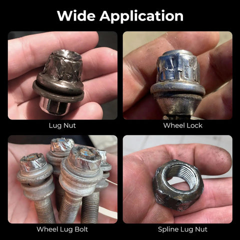 1/2 Inch Drive Lug Nut Removal Kit With 10 Piece Wheel Lock Remover Set For Stripped Rusted Frozen Bolts application examples