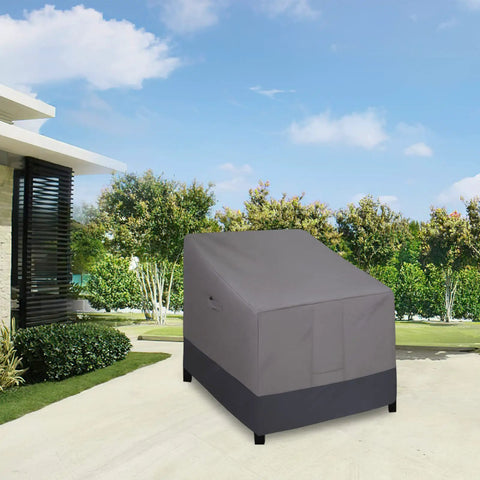 Waterproof Outdoor Chair Cover Heavy Duty Patio Chair Cover Windproof With Air Vent 2 Pack, gray dark gray in garden