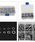 200 Piece Stainless Steel Flat And Spring Washer Set With Box For M5 M6 M8 M10 Heavy Duty Lock Washers And Gasket Retaining Kit