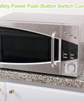 Microwave on kitchen counter, does not display Magnetic Button Switch Cover Guard Transparent Clear Plastic Push Button Protector 1 Pack Dustproof Emergency Stop Shield For Computers Power Sockets And Electrical Cabinets.