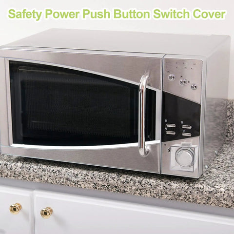 Microwave on kitchen counter, does not display Magnetic Button Switch Cover Guard Transparent Clear Plastic Push Button Protector 1 Pack Dustproof Emergency Stop Shield For Computers Power Sockets And Electrical Cabinets.