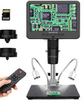 3 Lens UHD Digital Microscope With 2160P HDMI Output And 2000X Magnification For Adults Dope For Soldering Repairs, Coins, Plants, And Biological Slides Crisp Live View For Pro Like Inspection. 32GB card, remote, LED lights