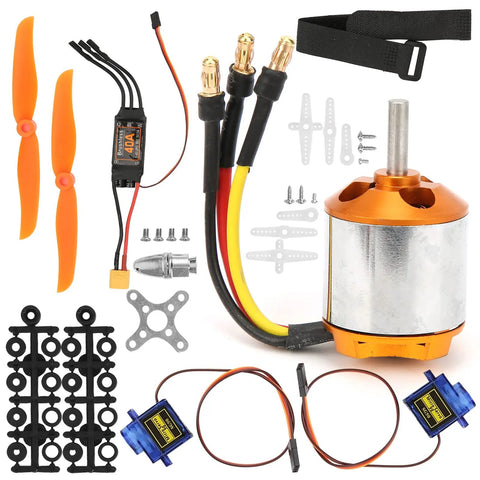 Image of Ultra Lightweight RC Helicopter Motor and Propeller Kit With Brushless ESC And 9G Servo for remote control aircraft.