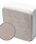 Get Some Serious Clearance Around The House With These 4 Pack Self Adhesive Furniture Risers Built Tough From Solid Carbon Steel To Lift Beds And Sofa Frames A Full 1.2 Inches Making It Easy To Sweep And Mop While Keeping The Place Fresh - close-up of square self-adhesive felt pads.
