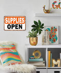 12x8 Inch Aluminum Wall Sign Matte Finish Space Upgrade For Home Cafe Bar Garage Office Shop Warehouse Entryway Or Corridor Durable Anti Rust Waterproof UV Resistant Metal Decor That Keeps Your Walls Looking Fresh, SUPPLIES OPEN sign on wall