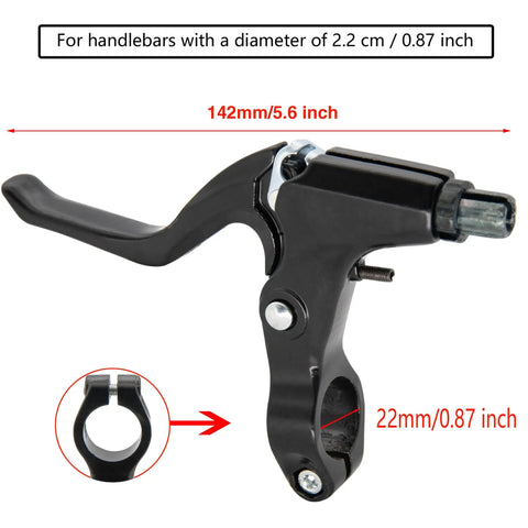 Aluminum Bike Brakes Caliper Set Side Pull 69-96mm Reach shown with lever handle dimensions for easy install and ride ready