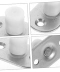 Sliding Door Floor Guide Roller And Barn Door Stopper for wood and barn doors, close-up view of durable nylon roller system.