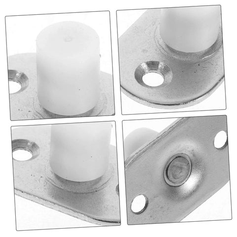 Sliding Door Floor Guide Roller And Barn Door Stopper for wood and barn doors, close-up view of durable nylon roller system.