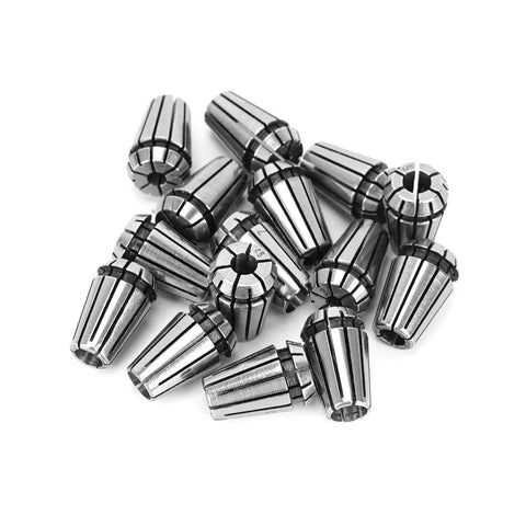 Pro Grade ER11 Spring Collet Set For CNC Engraving Milling Drilling And Lathe Workholding Includes 1mm To 7mm Plus 1/8 And 1/4 Inch Collets