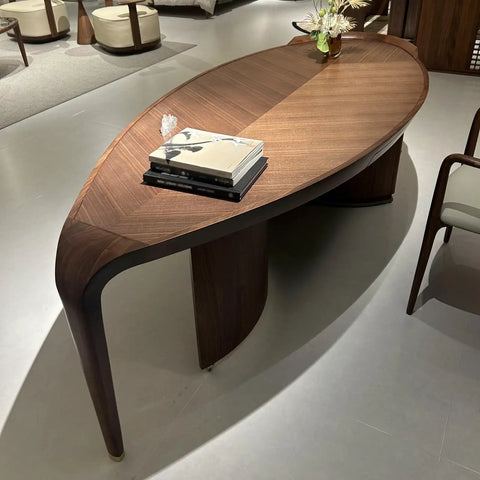 Built Tough Black Walnut Computer Desk Featuring Legit Mortise And Tenon Joinery Extra Large Chinese Style Home Office Workstation with books.