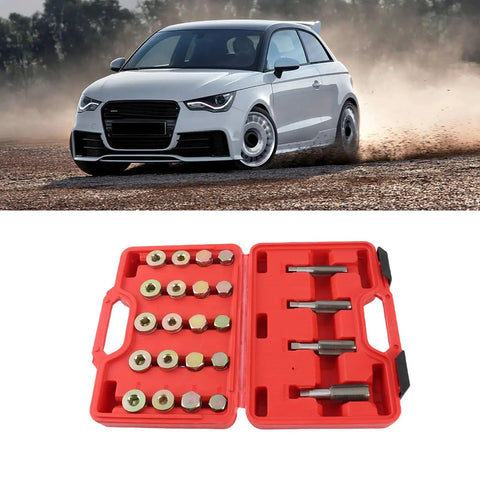 Super Cool 64 Piece Thread Repair Kit For Cars And Trucks To Fix Broken Oil Pan Drain Plug Holes In Sump Gearbox And Diff With Taps And New Plugs, red case