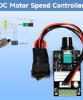 12V DC Worm Gear Motor With PWM Speed Controller circuit board and wiring diagram