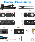 Product dimensions and components for Hidden Door Hinge With Dual Bearing For Silent Operation Heavy Duty Conceal Hinge