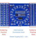 Image of Beginner Friendly Soldering Practice Kit With 150 Electronic Components For Hands On Electronics Training Learn To Solder And Diagnose Faults On A Diy Practice Board showing blue FR-4 board