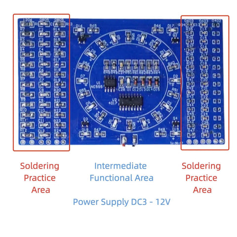 Image of Beginner Friendly Soldering Practice Kit With 150 Electronic Components For Hands On Electronics Training Learn To Solder And Diagnose Faults On A Diy Practice Board showing blue FR-4 board