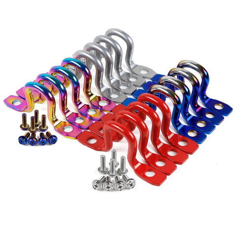 Toyota Tundra 4 Piece Heavy Duty Truck Bed Tie Down Anchors Hooks Kit in various colors with mounting screws