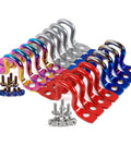 4 Pack Pickup Truck Bed Tie Down Anchors Hooks For Foton Tunland, assorted colors, heavy-duty metal brackets with screws.