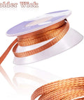 Spool of Pro Grade No Clean Braided Desoldering Wick For Solder Removal, Copper Wire Wick, 0.1 Inch Width By 3 Meter Length