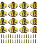 Heavy Duty 64 Pack 3/8 Inch Tee T Nuts With Round Flange Base And Mounting Screws Corrosion Resistant Hardware for furniture assembly.