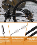 Universal Bicycle Brake Cable And Shift Cable And Housing Kit shown with end caps, rubber rings, and protective housing for bike repair.