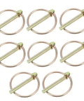 Heavy Duty Lynch Pin Locking Pin Kit for Trucks Trailers Mowers and ATVs Eight Piece Universal Ring Set Built Tough for Farm Utility Use with Durable Steel Construction and Easy Install, eight steel lynch pins