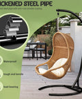 Heavy Duty Hammock Chair Stand 300 Lb Capacity For Indoor Outdoor Use Egg Chair Frame With 360 Degree Rotation in patio setup