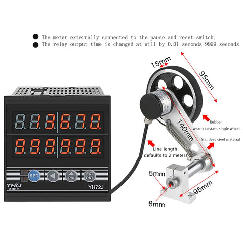 Badass Digital Measuring Wheel With Length Counter And Preset Control For Cable Wire Fishing Line, showing dual display and measuring wheel.