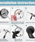 Installation instructions for Heavy Duty 12 Inch Shower Grab Bar Built Tough For Solid Non Slip Bathroom Safety Support.