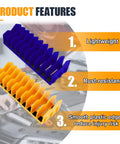 Two Pack Must Have Pliers Organizer Rack With Ten Slot Holder Extendable Drawer Storage Accessory With Non Slip Rubber Base Fits Three Inch Tools Pliers Screwdrivers Wrenches For Garage Or Workshop Blue Yellow showing product features