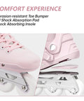 High Performance Inline Skates For Adults And Teens With ABEC 11 Bearings Pink Unibody Shell showing comfort features