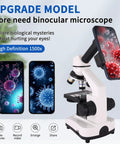 Kids and Adults Microscope With 40x to 2500x Magnification, Dual LED Illumination, 360 Degree Rotating Head, Kid-Friendly Eyepieces and Objective Lenses, Perfect for School Labs and Home Science Projects. Smartphone binocular microscope with display