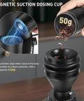 Professional 63Mm Flat Conical Burr Coffee Grinder Stainless Steel Disc with magnetic suction dosing cup for precise measurements.