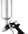 HVLP Gravity Feed Spray Gun With 33 Oz Cup, Non Drip Cup Design, Adjustable Air Flow And Pattern Knobs, Built In Regulator With Gauge, Pro Grade Lightweight 2.7 Lb Tool For Precise Mess Free Finishes